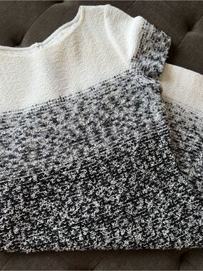 St.John’s Papillons’ White Gray Ombré Knit Bateau Neck Sheath Dress